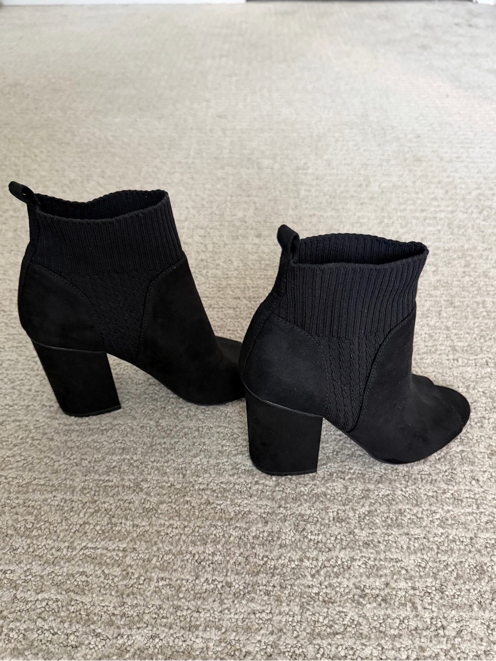 BP Suede Open Toe Ankle Boots